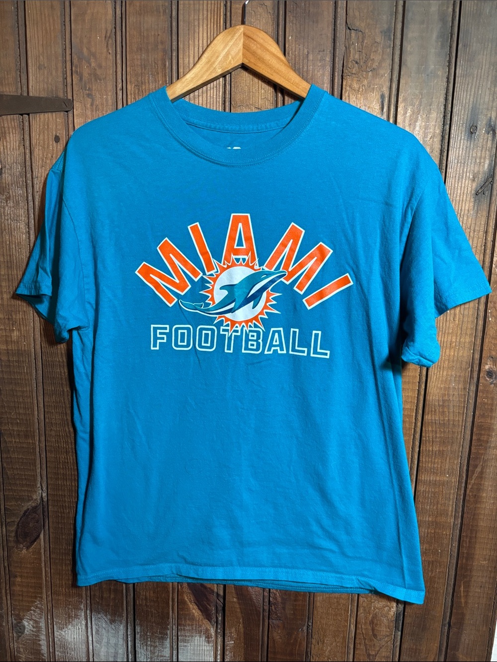 Miami Football Teal Short-Sleeve Graphic T-Shirt